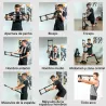 Expansor de Pecho con Resistencia Ajustable de 10-50 kg para Desarrollo Muscular de Brazos 80x22x5 cm Negro - Ogal.Es