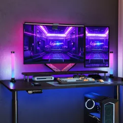 Conjunto de Lámparas de Mesa con Control Remoto App Bluetooth Sincronización con Música y Temporizador Blanco - Ogal.Es