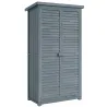 Cobertizo de Madera Caseta de Madera 0,31 m² 87x46,5x160 cm con 2 Puertas y 2 Estantes Interior Gris - Ogal.Es