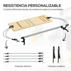 Barra Pilates con Bandas Elásticas Tabla Inclinada Ajustable y Resistencia Personalizable para Estiramientos 90x... - Ogal.Es