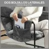 Butaca Moderna para Relax con Tapizado en Chenilla Estructura de Acero y Reposabrazos con Bolsillos 68x76x81 cm ... - Ogal.Es