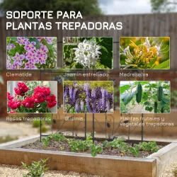 Juego de 2 Enrejados de Jardín Soportes para Enredaderas de Acero para Flores Plantas en Patio 38x98 cm Negro - Ogal.Es