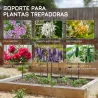 Juego de 2 Enrejados de Jardín Soportes para Enredaderas de Acero para Flores Plantas en Patio 38x98 cm Negro - Ogal.Es