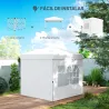 Carpa Plegable Pop-up 2,5x2,5 m con 4 Paredes Laterales Anti-UV Altura Ajustable y Bolsa de Transporte Blanco - Ogal.Es