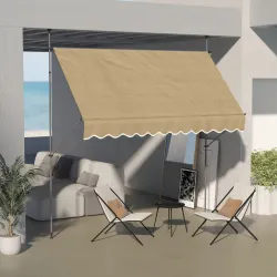 Toldo Manual Retráctil con Manivela 300x120x210-300 cm con Altura Ajustable Impermeable y Anti-UV Beige - Ogal.Es