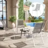Set de 4 Sillas de Exterior Apilables con Asiento de Malla Respaldo Alto y Marco de Acero para Jardín o Terraza ... - Ogal.Es