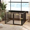 Parque para Perros de 8 Paneles 60x76 cm Corralito para Perros Pequeños y Medianos para Interior y Exterior Negro - Ogal.Es