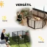 Parque para Perros de 8 Paneles 60x76 cm Corralito para Perros Pequeños y Medianos para Interior y Exterior Negro - Ogal.Es