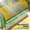 Invernadero de Túnel 4,5x2x2 m con Cubierta PE 140 g/m² Paredes Laterales Enrollables 8 Ventanas y 2 Puertas Verde - Ogal.Es