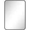 Espejo de Baño Rectangular con Marco Metálico Espejo Decorativo para Dormitorio Comedor o Entrada 50x70 cm Negro - Ogal.Es