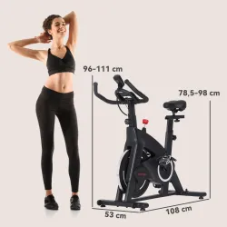 Bicicleta Estática de Interior con Volante de Inercia de 15 kg Monitor LED con Pulsómetro Manillar y Asiento Aju... - Ogal.Es