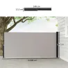 Toldo Lateral Retráctil Pantalla Enrollable Mampara de Privacidad Impermeable y Anti-UV Protege la Privacidad Gr... - Ogal.Es