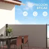 Toldo Lateral Retráctil Pantalla Enrollable Mampara de Privacidad Impermeable y Anti-UV Protege la Privacidad Gr... - Ogal.Es