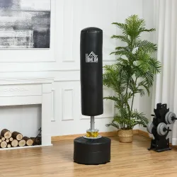 Saco de Boxeo de Pie para Adultos 170cm Punching Ball con Base Rellenable para Hogar Gimnasio Negro - Ogal.Es