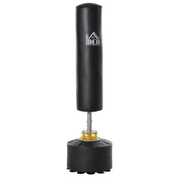 Saco de Boxeo de Pie para Adultos 170cm Punching Ball con Base Rellenable para Hogar Gimnasio Negro - Ogal.Es