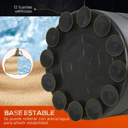 Saco de Boxeo de Pie para Adultos 170cm Punching Ball con Base Rellenable para Hogar Gimnasio Negro - Ogal.Es