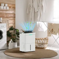 Deshumidificador 35L/día Depósito de Agua 5,5L Pantalla LED Temporizador 24 H Bloqueo Infantil hasta 40-100㎡ Blanco - Ogal.Es