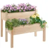 Mesa de Cultivo Huerto Urbano Elevado de Madera de 2 Niveles 86x85x72 cm Madera Natural - Ogal.Es