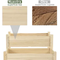 Mesa de Cultivo Huerto Urbano Elevado de Madera de 2 Niveles 86x85x72 cm Madera Natural - Ogal.Es