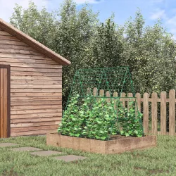 Soporte para Plantas Trepadoras de Jardín Triangular con Estructura de Acero para Frutas Verduras 180x100x180 cm... - Ogal.Es