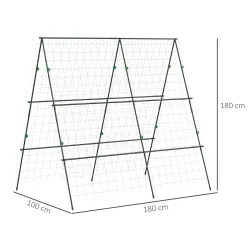 Soporte para Plantas Trepadoras de Jardín Triangular con Estructura de Acero para Frutas Verduras 180x100x180 cm... - Ogal.Es