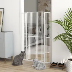 Barrera para Perros Extra Alta con Ancho Ajustable 77-104 cm Puerta para Perros con Extensiones y Puerta de Paso... - Ogal.Es