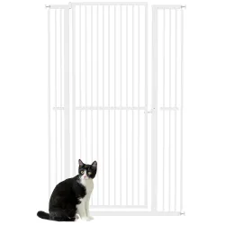 Barrera para Perros Extra Alta con Ancho Ajustable 77-104 cm Puerta para Perros con Extensiones y Puerta de Paso... - Ogal.Es