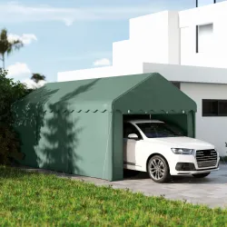 Garaje Exterior para Coche 6x3 m Impermeable Anti-UV con Paredes Laterales Desmontables y 2 Puertas con Cremalle... - Ogal.Es