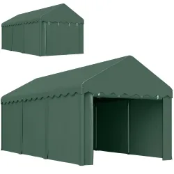 Garaje Exterior para Coche 6x3 m Impermeable Anti-UV con Paredes Laterales Desmontables y 2 Puertas con Cremalle... - Ogal.Es