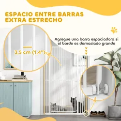 Barrera para Perros Extra Alta con Ancho Ajustable 77-104 cm Puerta para Perros con Extensiones y Puerta de Paso... - Ogal.Es