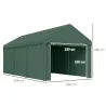 Garaje Exterior para Coche 6x3 m Impermeable Anti-UV con Paredes Laterales Desmontables y 2 Puertas con Cremalle... - Ogal.Es