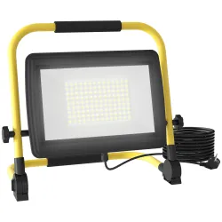 Foco LED con 8500 Lúmenes IP65 6500K Resistente a la Intemperie Ajustable y Portátil 35x20x32 cm Amarillo - Ogal.Es
