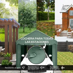 Garaje Exterior para Coche 6x3 m Impermeable Anti-UV con Paredes Laterales Desmontables y 2 Puertas con Cremalle... - Ogal.Es