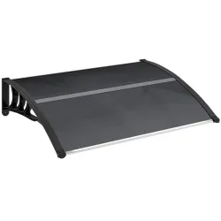 Marquesina de Protección contra Sol y Lluvia 100x75x23 cm con Cubierta de Policarbonato para Puertas y Ventanas ... - Ogal.Es