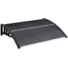 Marquesina de Protección contra Sol y Lluvia 100x75x23 cm con Cubierta de Policarbonato para Puertas y Ventanas ... - Ogal.Es