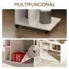 Mesa Auxiliar para Sofá Mesa Auxiliar en Forma de C con Ruedas Compartimentos Abiertos 40x30x69 cm Blanco - Ogal.Es