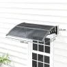 Marquesina de Protección contra Sol y Lluvia 100x75x23 cm con Cubierta de Policarbonato para Puertas y Ventanas ... - Ogal.Es