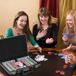 Set de Póker con 400 Fichas 2 Barajas de Cartas Dados Tapete y Botón de Crupier Set de Casino Texas Hold'em con ... - Ogal.Es
