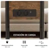 Mesa Auxiliar para Sofá con Encimera Plegable Estación de Carga y Patas Ajustables para Espacios Pequeños Marrón - Ogal.Es