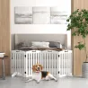 Barrera de Seguridad para Perros Valla para Perros Plegable 207,5 cm con Pies Extraíbles para Escalera Pasillo B... - Ogal.Es