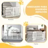 Barrera de Seguridad para Perros Valla para Perros Plegable 207,5 cm con Pies Extraíbles para Escalera Pasillo B... - Ogal.Es
