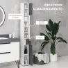 Columna de Baño con 1 Cajón 5 Estantes y 2 Puertas para Salón Dormitorio Carga 30 kg 20x20x180 cm Gris - Ogal.Es