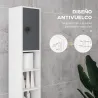 Columna de Baño con 1 Cajón 5 Estantes y 2 Puertas para Salón Dormitorio Carga 30 kg 20x20x180 cm Gris - Ogal.Es
