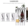 Conjunto de Recibidor de Entrada con Espejo Perchero Zapatero 3 Ganchos Estante y 2 Cajones para Pasillo Blanco - Ogal.Es