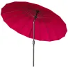 Sombrilla de Jardín Ø250x240 cm con Manivela Parasol con Ángulo Inclinable con 18 Varillas para Exterior Rojo Bu... - Ogal.Es