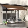 Toldo de Pared con Brazo Articulado y Manivela Marco Resistente de Aluminio y Cubierta de Poliéster 295x245 cm Café - Ogal.Es