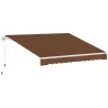 Toldo de Pared con Brazo Articulado y Manivela Marco Resistente de Aluminio y Cubierta de Poliéster 295x245 cm Café - Ogal.Es