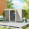 Caseta de Jardín Exterior 3,2 m² 280x130x172 cm Cobertizo de Jardín con Puertas Correderas y Ventilaciones Gris ... - Ogal.Es
