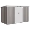 Caseta de Jardín Exterior 3,2 m² 280x130x172 cm Cobertizo de Jardín con Puertas Correderas y Ventilaciones Gris ... - Ogal.Es
