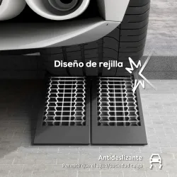 Conjunto de 2 Rampas para Coche de Plástico Rampas Portátiles Carga de hasta 3 Toneladas Rampas para SUV Furgonetas - Ogal.Es